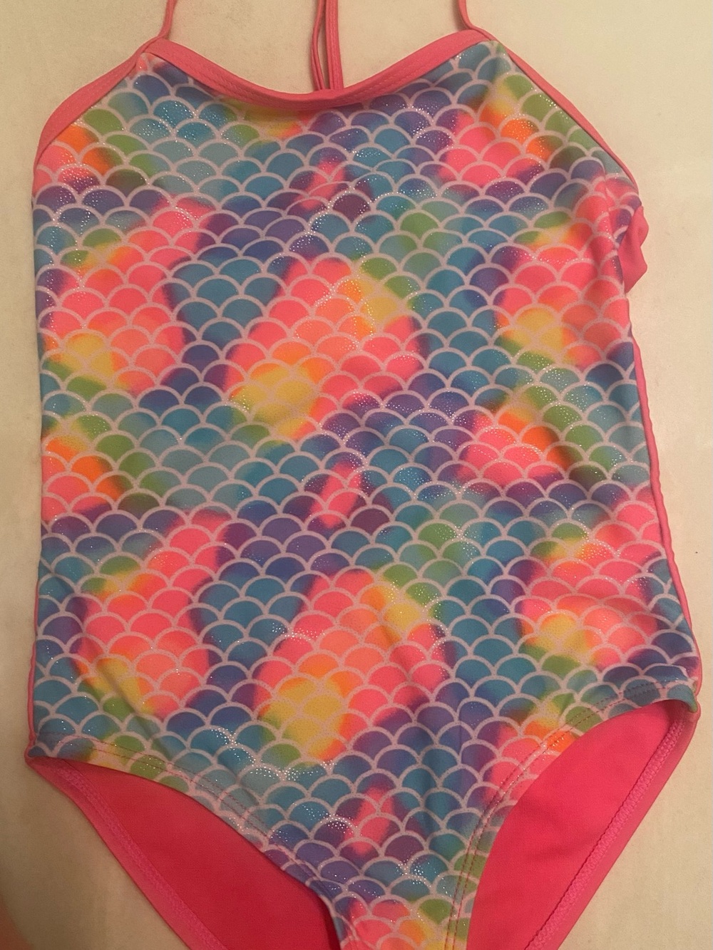 wonder nation Pink Multicolor Mermaid Scale One-Piece Swimsuit